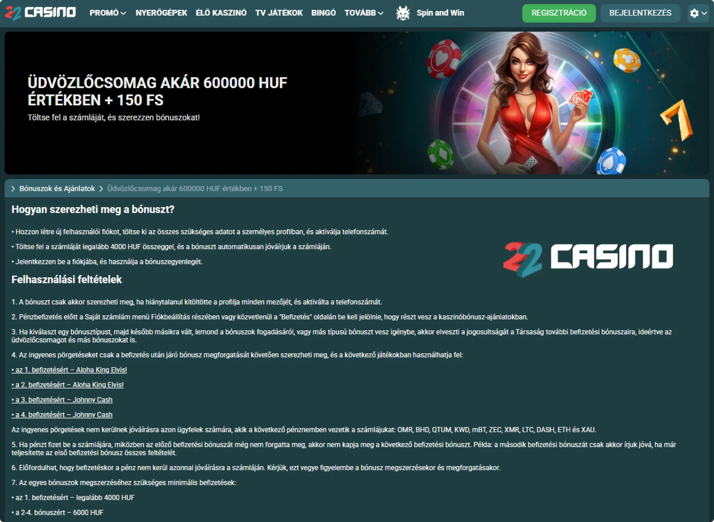 22Casino Mobil Kaszinó-alkalmazás